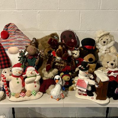 LOT 82: Holiday Plush Bears, Snowmen & Others