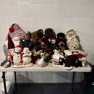 LOT 82: Holiday Plush Bears, Snowmen & Others