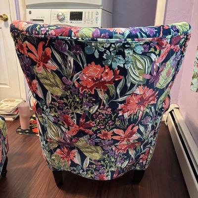 LOT 87: Brightly Colored Haining Sejie Furniture Co. Accent Chair w/Matching Ottoman