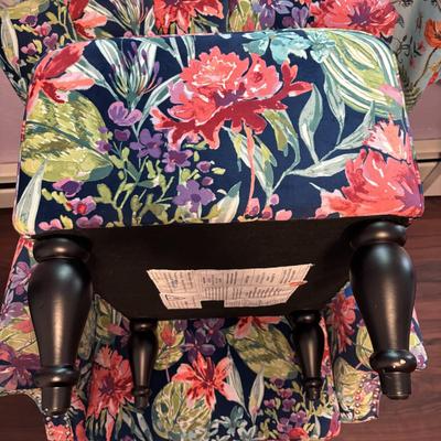 LOT 87: Brightly Colored Haining Sejie Furniture Co. Accent Chair w/Matching Ottoman
