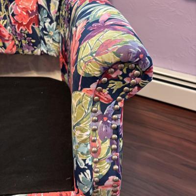 LOT 87: Brightly Colored Haining Sejie Furniture Co. Accent Chair w/Matching Ottoman