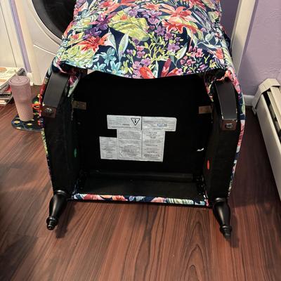 LOT 87: Brightly Colored Haining Sejie Furniture Co. Accent Chair w/Matching Ottoman