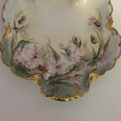 LOT 88 Vintage Hand Painted Nippon Footed Bowl, Floral Haviland, France Plate & Hand Decorated, Made in Italy Vase