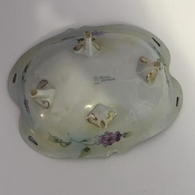 LOT 88 Vintage Hand Painted Nippon Footed Bowl, Floral Haviland, France Plate & Hand Decorated, Made in Italy Vase