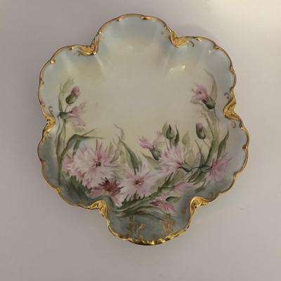 LOT 88 Vintage Hand Painted Nippon Footed Bowl, Floral Haviland, France Plate & Hand Decorated, Made in Italy Vase