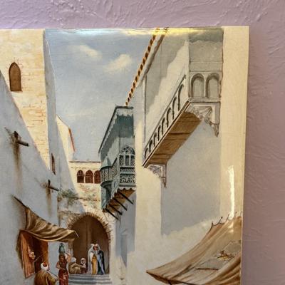 LOT 91: Painted Tile Signed Barrios Sevilla 94