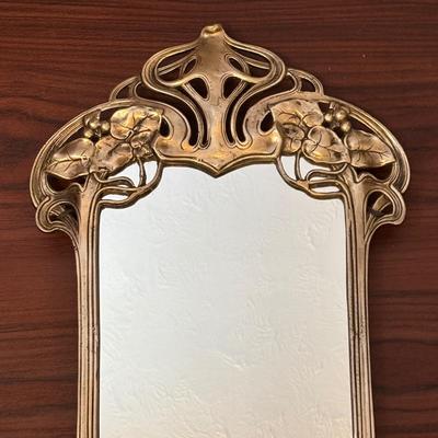 LOT 92: Art Nouveau Standing Mirror, Art Nouveau Handheld Mirror & More