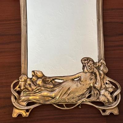 LOT 92: Art Nouveau Standing Mirror, Art Nouveau Handheld Mirror & More