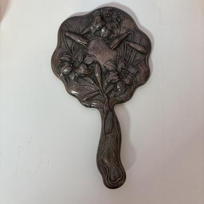 LOT 92: Art Nouveau Standing Mirror, Art Nouveau Handheld Mirror & More