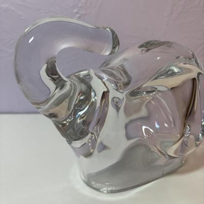LOT 93: Lead Crystal Lucky Elephant Coin Bank, Hand Crafted Stone Hippopotamus & More