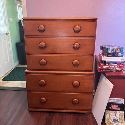 LOT 99: Vintage Maple Chest of Drawers