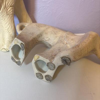 LOT 100: Vintage Chalkware Mother Elephant w/Baby along with a Ceramic Elephant