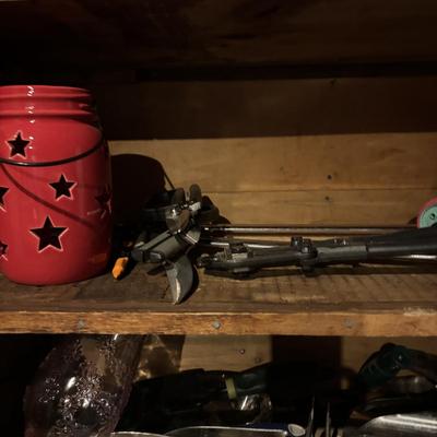 LOT 104: Garage Garden Supplies and More Cabinet Cleanout