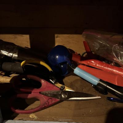 LOT 104: Garage Garden Supplies and More Cabinet Cleanout