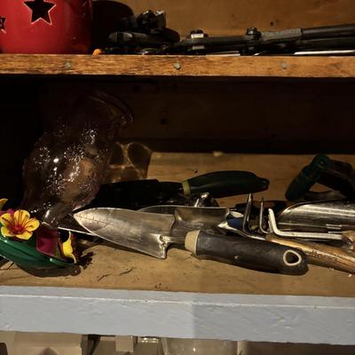 LOT 104: Garage Garden Supplies and More Cabinet Cleanout