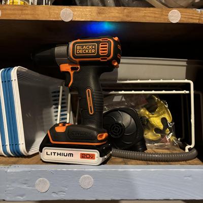 LOT 105: Garage Spare Parts & More Cabinet Cleanout (Cans on top shelf are empty)