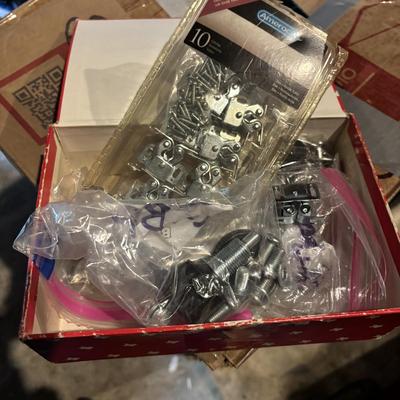 LOT 105: Garage Spare Parts & More Cabinet Cleanout (Cans on top shelf are empty)