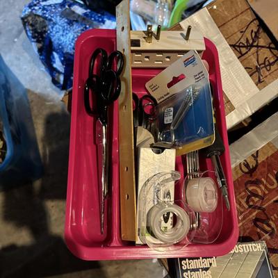 LOT 105: Garage Spare Parts & More Cabinet Cleanout (Cans on top shelf are empty)
