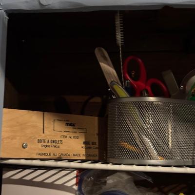 LOT 107: Garage Tools & More Cabinet Cleanout