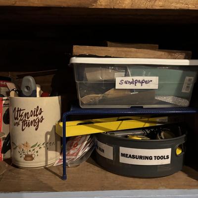 LOT 107: Garage Tools & More Cabinet Cleanout