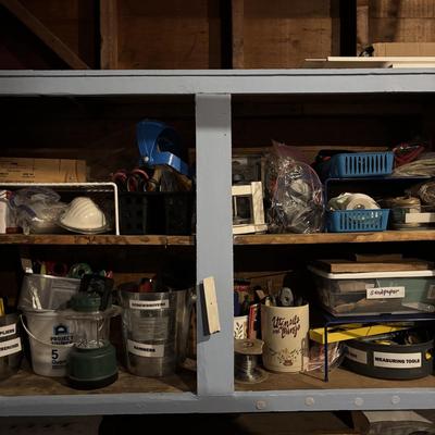 LOT 107: Garage Tools & More Cabinet Cleanout