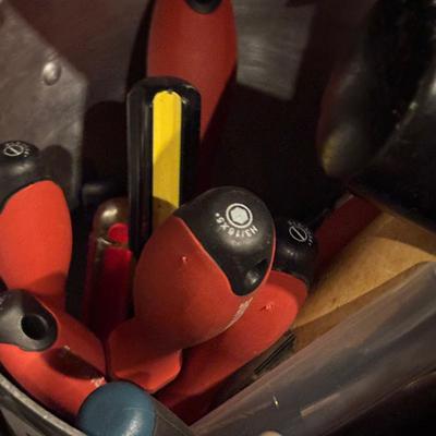 LOT 107: Garage Tools & More Cabinet Cleanout