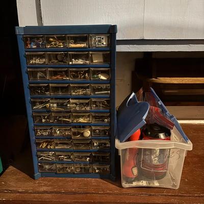 LOT 108: Nuts, Bolts, Nails, Screws, 40 Drawer Filled Organizer Garage Cleanout
