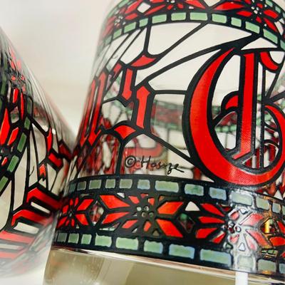 LOT 110: For a Festive Holiday Table, Lenox 10” Serving Bowl and Platter, Red and Green Noel Crystal Flutes, Holiday Plates, Tumblers,...