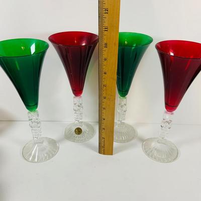 LOT 110: For a Festive Holiday Table, Lenox 10” Serving Bowl and Platter, Red and Green Noel Crystal Flutes, Holiday Plates, Tumblers,...