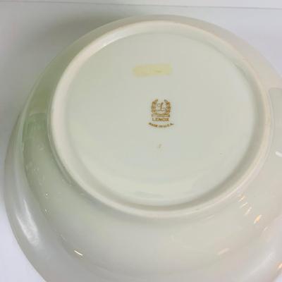 LOT 110: For a Festive Holiday Table, Lenox 10” Serving Bowl and Platter, Red and Green Noel Crystal Flutes, Holiday Plates, Tumblers,...