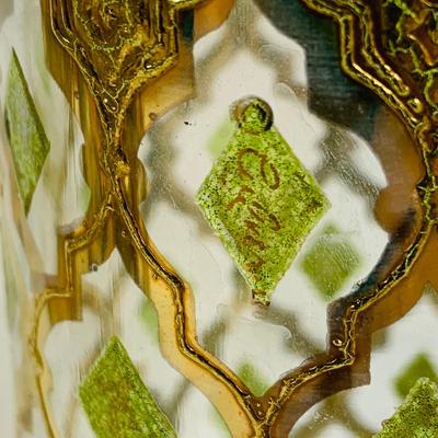 LOT 114: Set of (6) Signed Culvert 22k Gold and Green Valencia High Ball Glasses