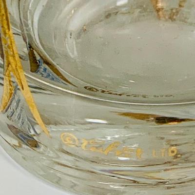 LOT 115: Set of (6) Culver 22 k Gold Lovebird Highball Glasses