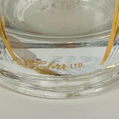 LOT 115: Set of (6) Culver 22 k Gold Lovebird Highball Glasses