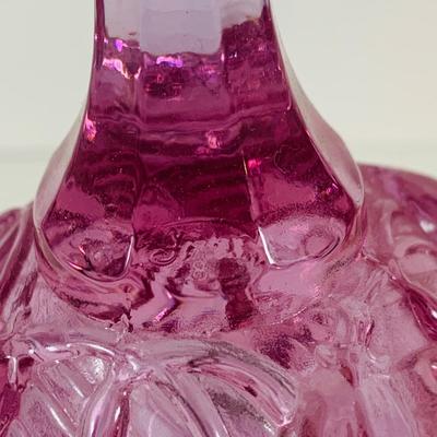 LOT 117: Collection Of Colored Art Glass Pieces Including Fenton Temple Bell, Rabbit on a Nest, Moser Pink Power Jar and More