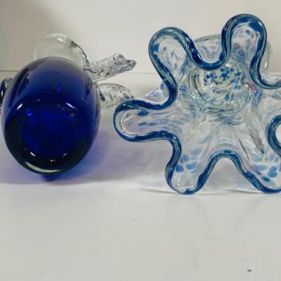 LOT 119: Collection of Hand Blown Art Glass Angels and Other Holiday Holiday Decor