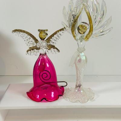 LOT 119: Collection of Hand Blown Art Glass Angels and Other Holiday Holiday Decor