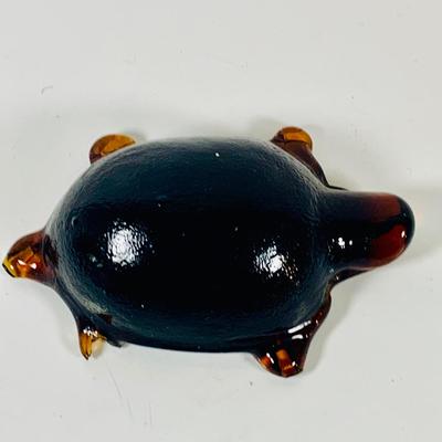 LOT 121: Set of Two (2) Antique Hand Made Glass Turtles and a Glass Frog