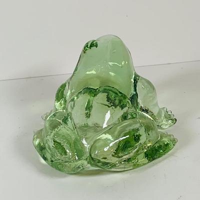 LOT 121: Set of Two (2) Antique Hand Made Glass Turtles and a Glass Frog
