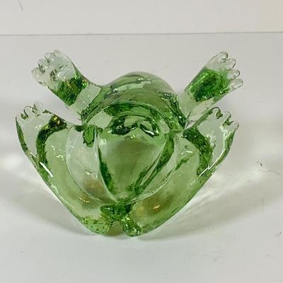 LOT 121: Set of Two (2) Antique Hand Made Glass Turtles and a Glass Frog