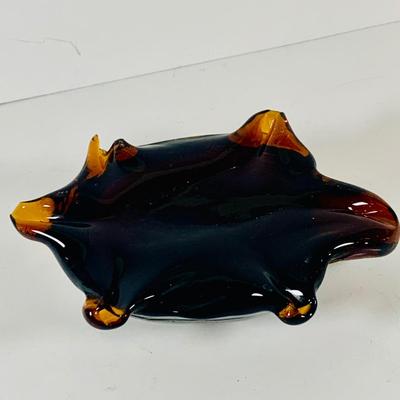 LOT 121: Set of Two (2) Antique Hand Made Glass Turtles and a Glass Frog