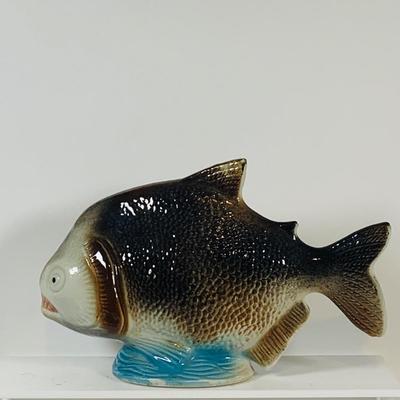 LOT 124: Something Fishy Aquatic Inspired Collection Including a Ceramic Fish Made In Brazil, Art Glass Shell, Two (2) Etched Sea Shells...