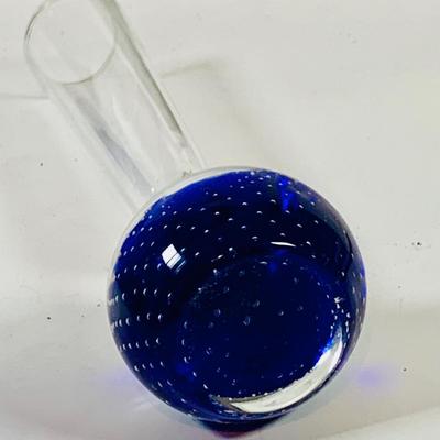 LOT 128: Cobalt Blue Glass Collection Induing a Mushroom Pitcher, Vases and Jar