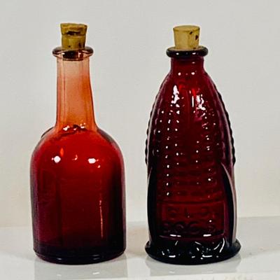 LOT 129: Collection of Wheaton Miniature Glass Bottles with Corks