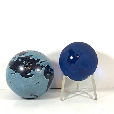 LOT132: Set of Two (2) Globe Paper Weights