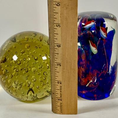 LOT 133 Art Glass Ball and Aquarium Paper Weight