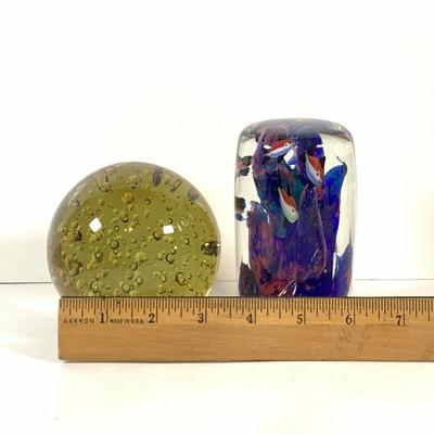 LOT 133 Art Glass Ball and Aquarium Paper Weight