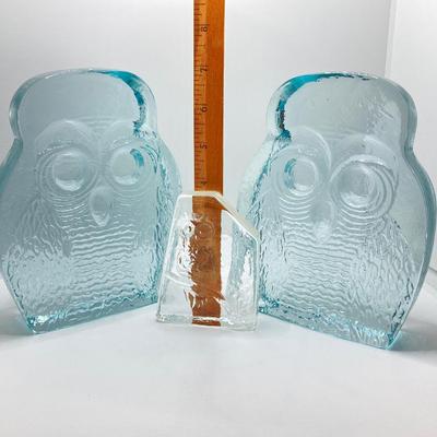 LOT 165: Owl Art Glass - Pair of Blenko Style and More