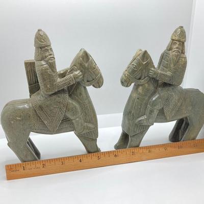 LOT 167: Pair of Carved Stone Bookends with Collection of Books