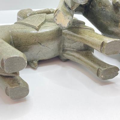 LOT 167: Pair of Carved Stone Bookends with Collection of Books