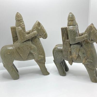 LOT 167: Pair of Carved Stone Bookends with Collection of Books